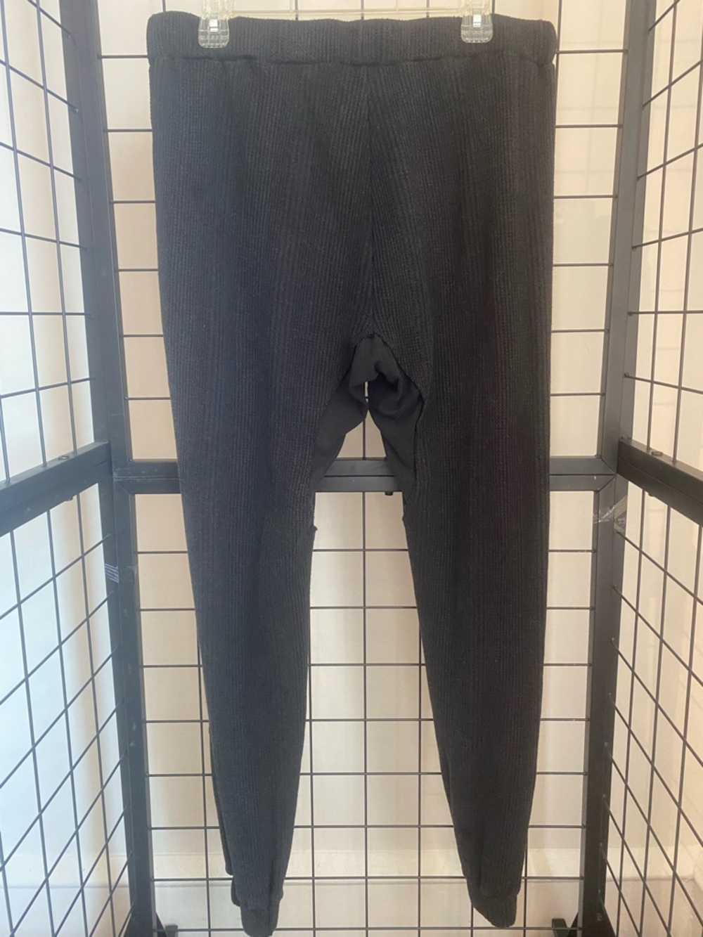 POL Black Ribbed Drawstring Jogger Pants - Picture 2 of 4